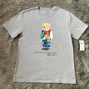Polo Bear Grey Heather Boys Tee. Sz L (14-16). Brand new with tags.
